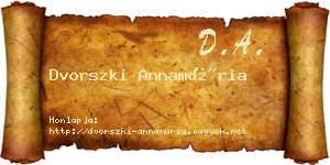 Dvorszki Annamária névjegykártya